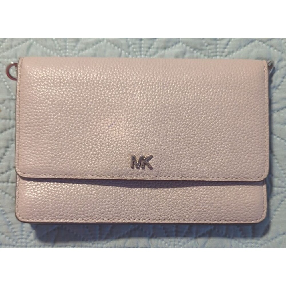 Michael Kors Crossbody Phone Gray Pebbled Leather Convertible Wallet